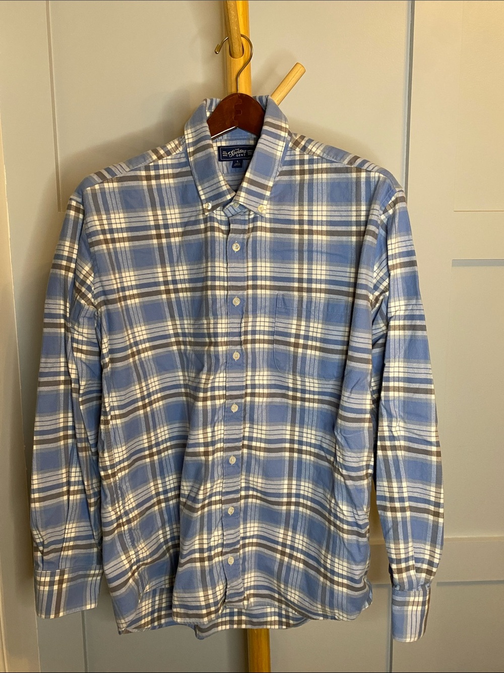 The Sporting Gent TSG Classic Light Blue Plaid Button-Down Shirt - 100% Cotton